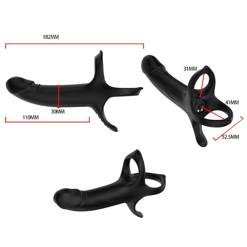 ARMONY - DILDO COM ANEL E VIBRADOR PRETO - Image 8