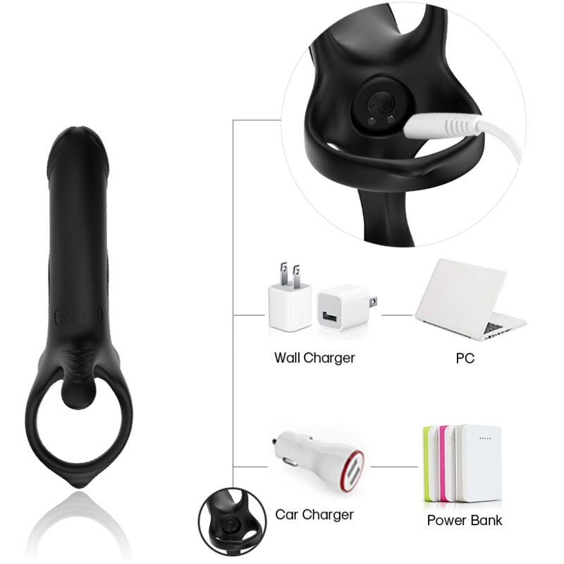ARMONY - DILDO COM ANEL E VIBRADOR PRETO - Image 10