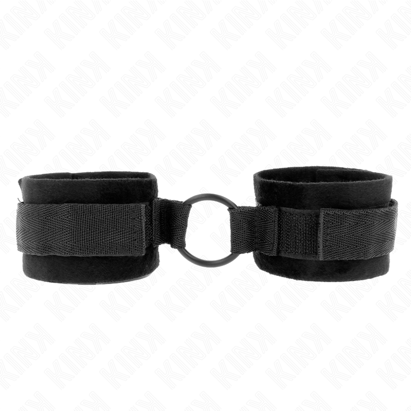 KINK – ALGEMAS DE PELE PARA INICIANTES, 25 CM COM ARGOLA EM O DE 4 CM, PRETAS, AJUSTÁVEIS DE 15 A 25 CM