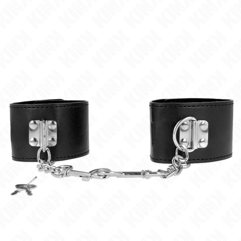 KINK – ALGEMAS DE PULSO COM FECHO DE CADEADO PRETAS AJUSTÁVEIS 16-23 CM X 5,5 CM