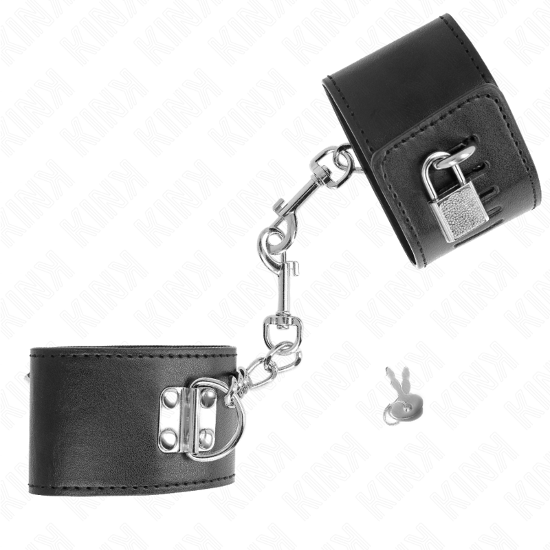 KINK - ALGEMAS DE PULSO COM FECHO DE CADEADO PRETAS AJUSTÁVEIS 16-23 CM X 5,5 CM - Image 3