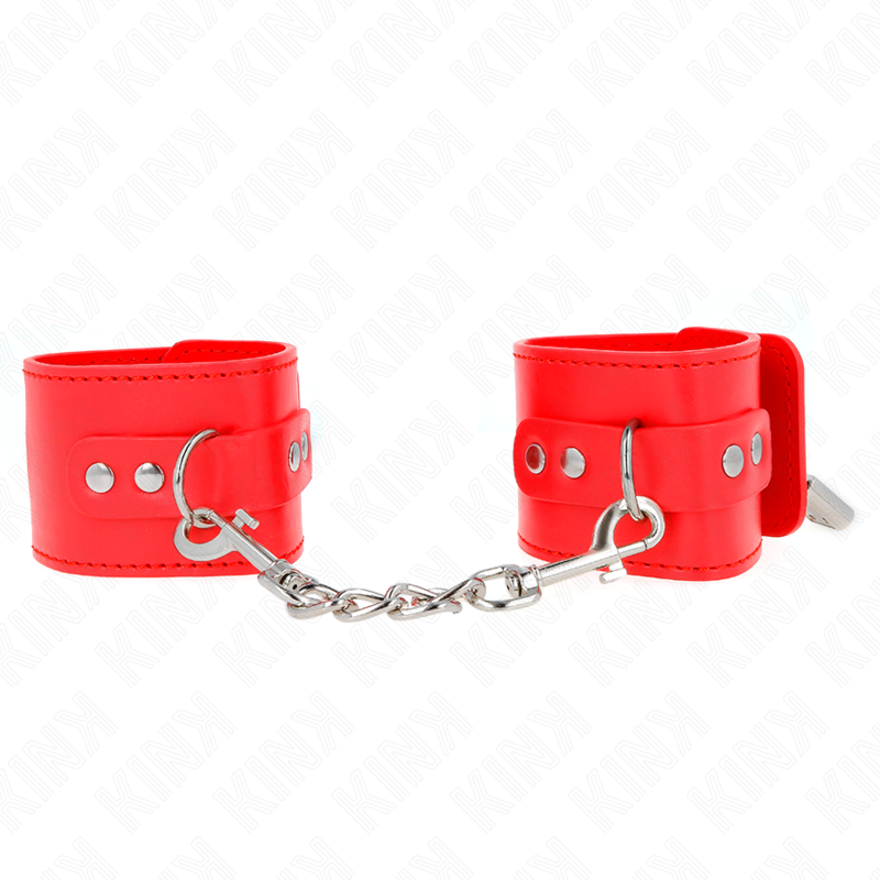 KINK – ALGEMAS DE PULSO COM FECHO DE CADEADO VERMELHAS AJUSTÁVEIS 16-23 CM X 5,5 CM