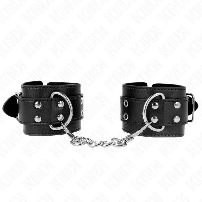 KINK – ALGUMA DE PULSO COM FIVELA DUPLA, PRETA, AJUSTÁVEL DE 19 A 26 CM