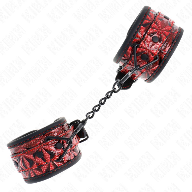 KINK - ALGEMAS DE PULSEIRA COM PADRÃO DE DIAMANTE VERMELHO ESCURO AJUSTÁVEIS 17-26 CM X 5,5 CM - Image 3