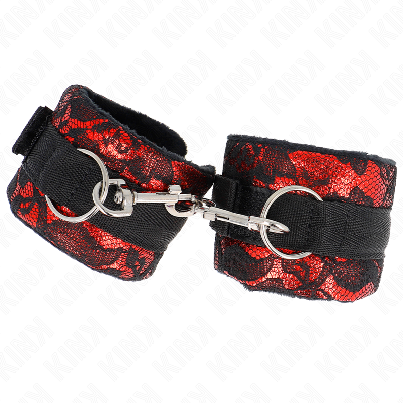 KINK - ALGEMAS CURTAS DE VELUDO COM RENDA E FITA DE NYLON VERMELHA/PRETA 23 X 6,5 CM - Image 3