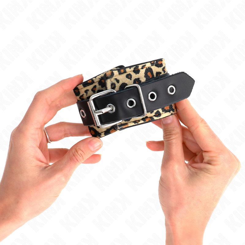 KINK - ALGUMA DE PULSO AJUSTÁVEL EM COURO LEGÍTIMO COM ESTAMPA DE LEOPARDO (18-29 CM X 5,5 CM) - Image 4
