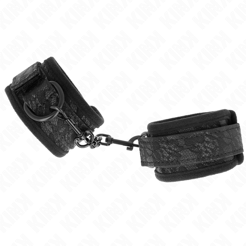 KINK - ALGEMAS DE PULSO REVESTIDAS COM RENDA ESCURA, EM NEOPRENE, AJUSTÁVEIS, PRETAS, 20-29 CM X 5 CM - Image 3