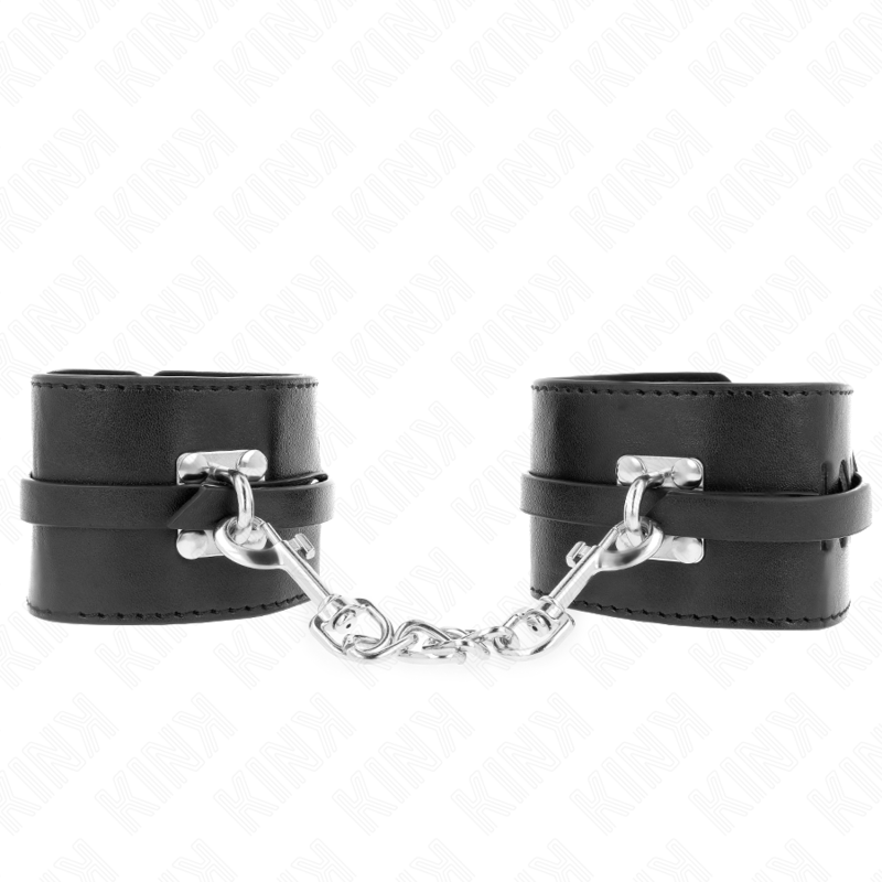 KINK – ALGEMAS DE PULSEIRA DELUXE COM TRAVA, PRETAS, AJUSTÁVEIS DE 14,5 A 21 CM X 6 CM