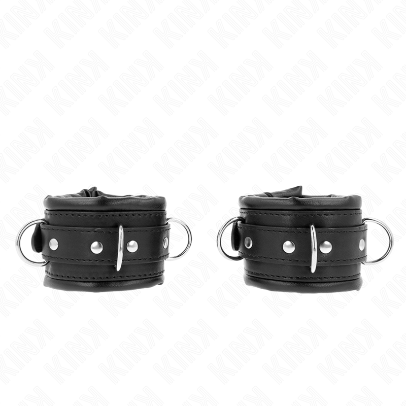 KINK – ALGEMA DE PULSO PESADA COM FORRO DE PELE PRETA, AJUSTÁVEL DE 20 A 30 CM X 6 CM