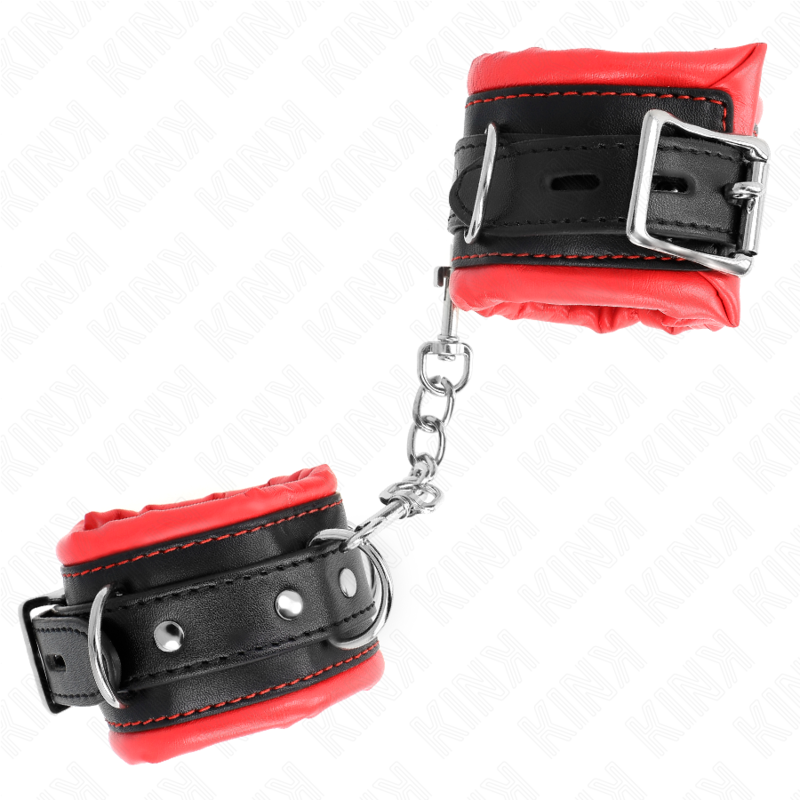 KINK - ALGEMA DE PULSO PESADA COM FORRO DE PELE VERMELHA, AJUSTÁVEL, 20-30 CM X 6 CM - Image 3