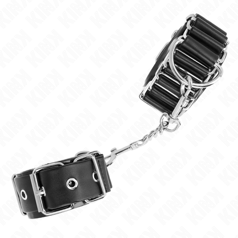 KINK - ALGEMAS DE PULSO FINAS COM DOBRADIÇA, PRETAS, AJUSTÁVEIS, 16-22 CM X 3,5 CM - Image 3