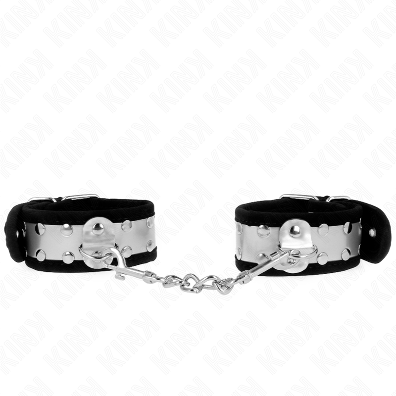 KINK – ALGEMA DE PULSO FINA PRETA/PRATA 30 X 4 CM