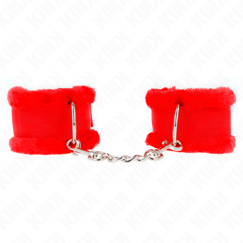 KINK – ALGUMA DE PULSO COM FORRO DE PELÚCIA VERMELHA AJUSTÁVEL 17-31 CM X 7 CM