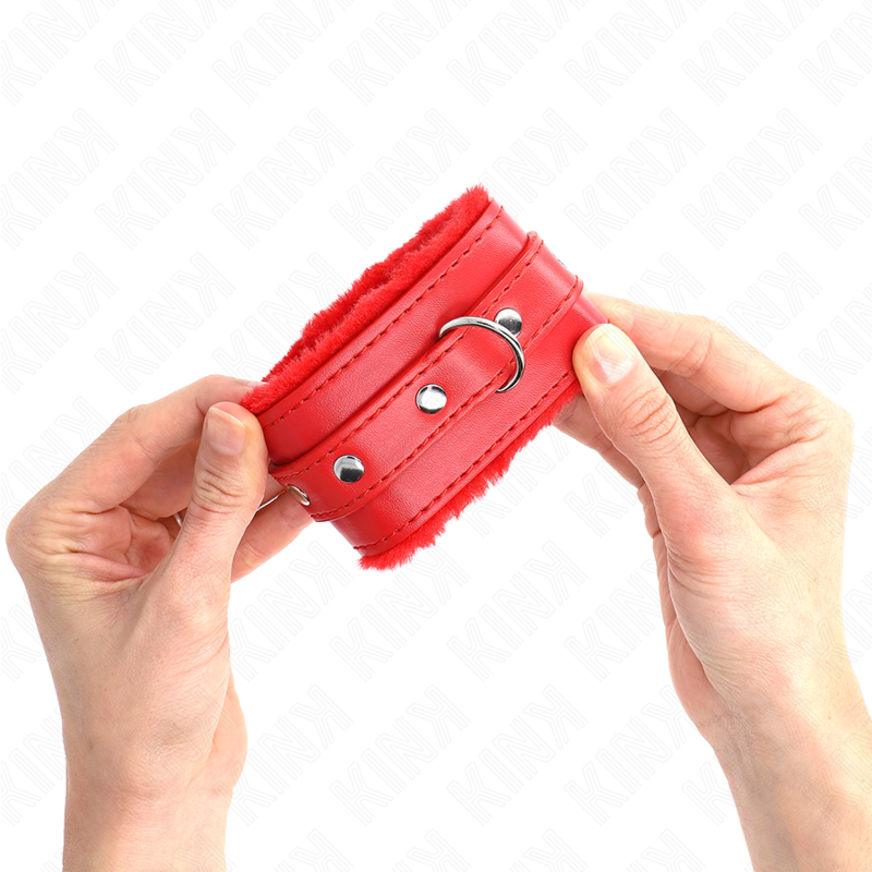 KINK - ALGEMA DE PULSO PREMIUM FORRADA COM PELE VERMELHA COM CINTO VERMELHO AJUSTÁVEL DE 17 A 29 CM X 6 CM - Image 4