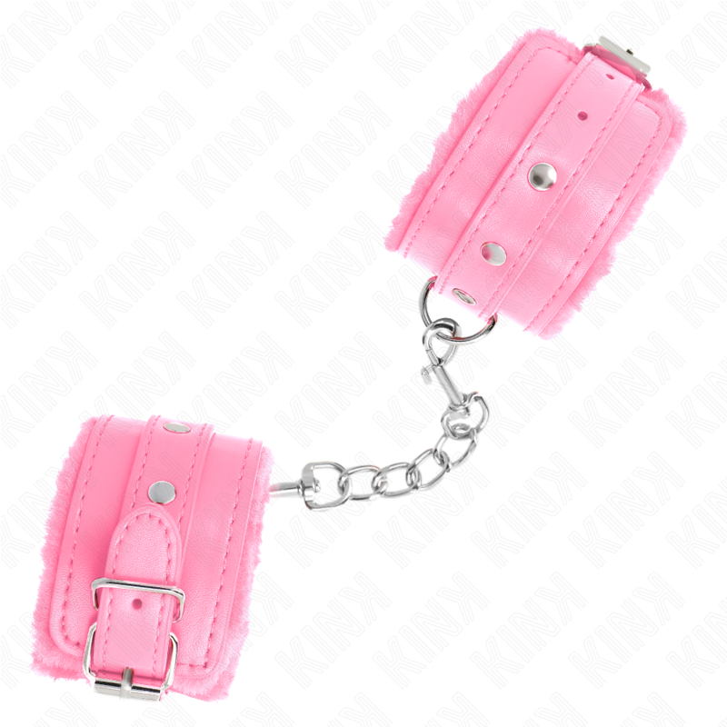 KINK - ALGEMA DE PULSO PREMIUM FORRADA COM PELE ROSA COM CINTO ROSA AJUSTÁVEL DE 17 A 29 CM X 6 CM - Image 4