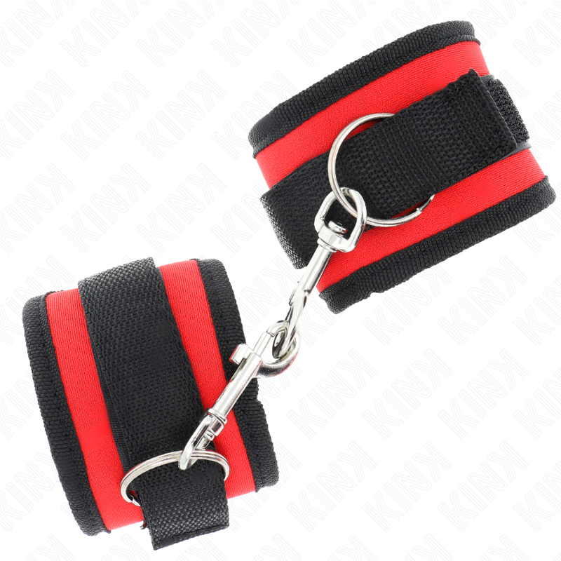 KINK - ALGEMA DE PULSEIRA COM FECHO DE VELCRO EM NYLON, VERMELHA E PRETA, MODELO 2, AJUSTÁVEL DE 18 A 35 CM X 6 CM - Image 3
