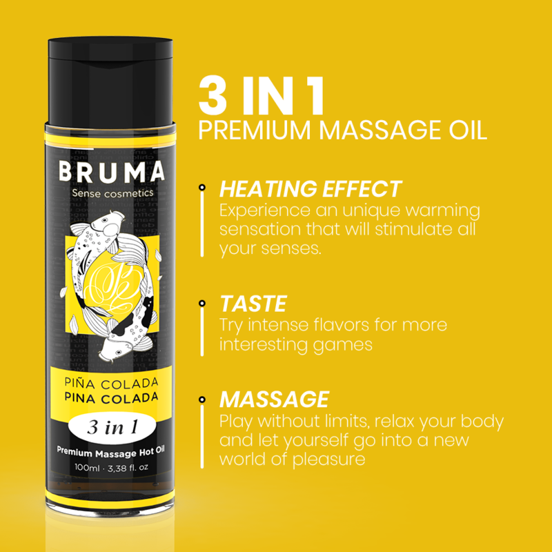BRUMA - ÓLEO DE MASSAGEM QUENTE PREMIUM PINA COLADA 3 EM 1 - 100 ML - Image 4