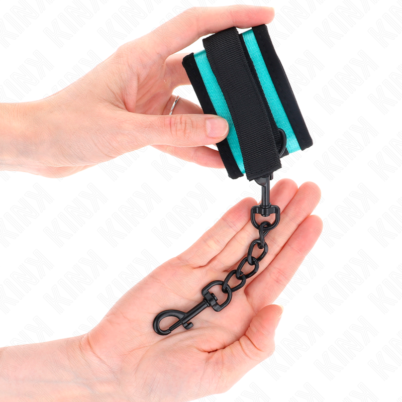 KINK - ALGEMA DE PULSEIRA COM FECHO DE VELCRO EM NYLON, PRETO E AZUL, AJUSTÁVEL DE 18 A 32 CM X 5 CM - Image 4