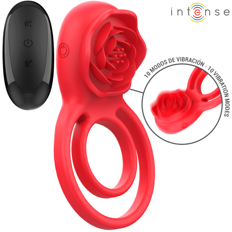 INTENSE - GAIL STIMULATOR ROSE 10 VIBRAÇÕES VERMELHO CONTROLE REMOTO