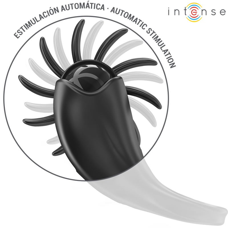 INTENSE – ANEL VIBRATÓRIO MABEL 10 VIBRAÇÕES COM ESTIMULADOR DE CLITÓRIS PRETO