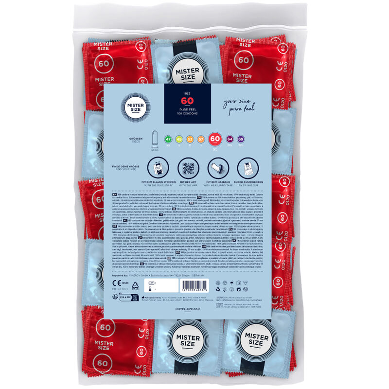 MISTER SIZE – CAMISINHA TAMANHO XL 60 MM (100 UNIDADES)