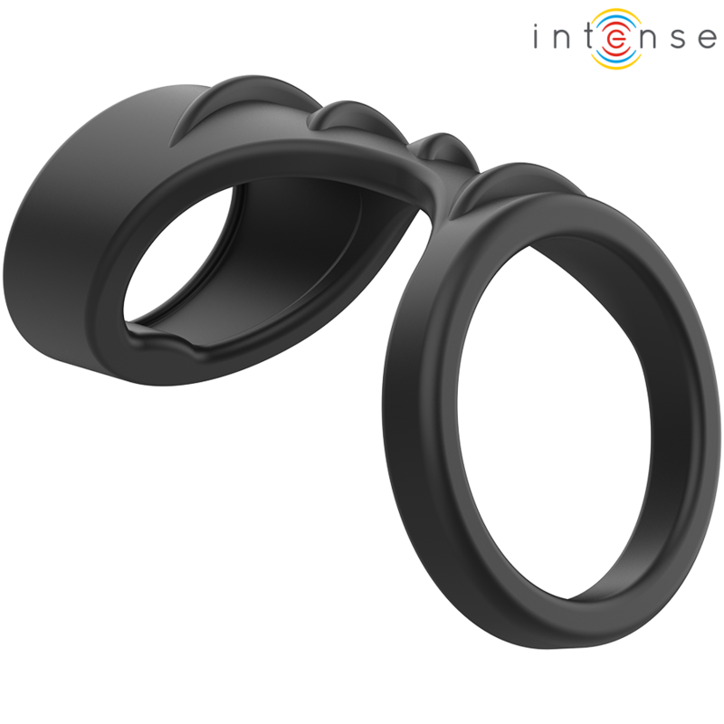 INTENSE – THEO ANEL DUPLO DE SILICONE PARA PENIANO, PRETO, MODELO 3
