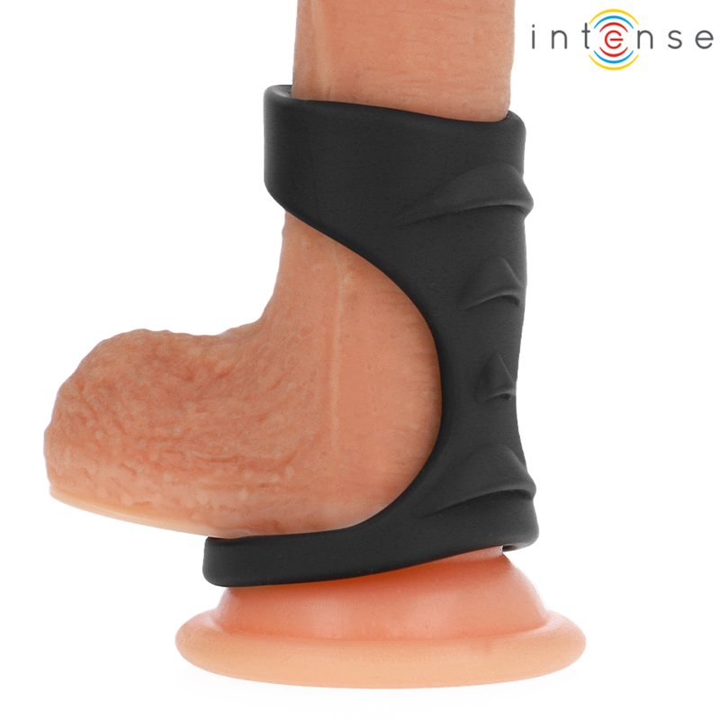 INTENSE – THEO ANEL DUPLO DE SILICONE PARA PENIANO, PRETO, MODELO 3