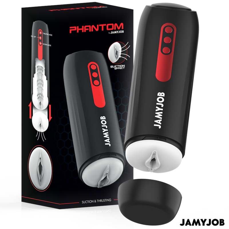 JAMYJOB – MASTURBADOR VAGINAL AUTOMÁTICO PHANTOM COM 5 MODOS DE SUCÇÃO E IMPULSO