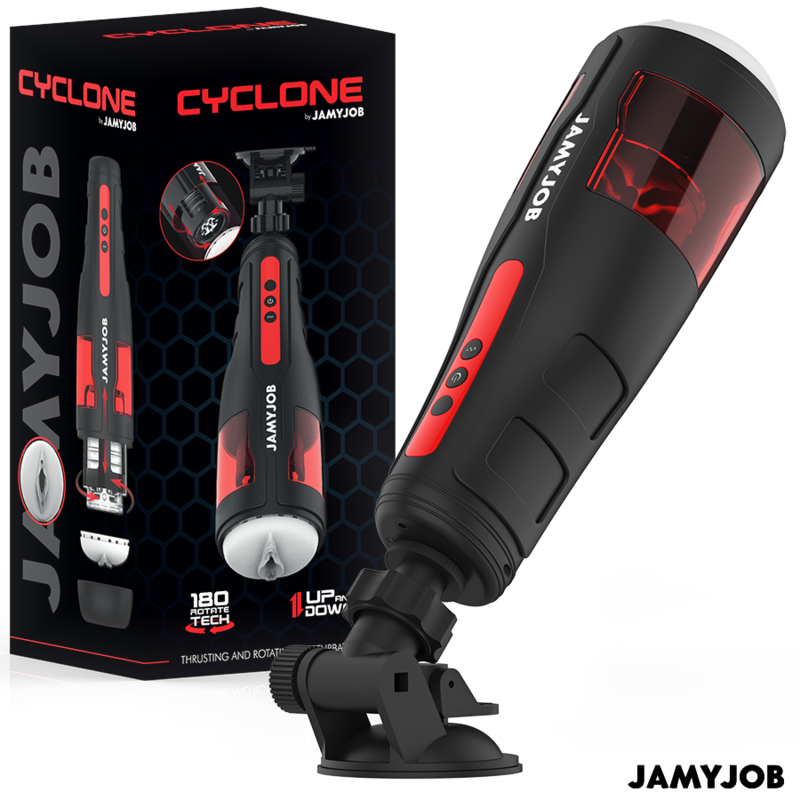 JAMYJOB – MASTURBADOR VAGINAL AUTOMÁTICO CYCLONE COM 10 MODOS DE ROTAÇÃO E IMPULSO