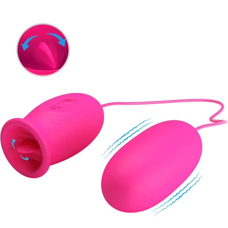 PRETTY LOVE – OVO VIBRATÓRIO DAISY + LÍNGUA ESTIMULANTE DO CLITÓRIS ROSA