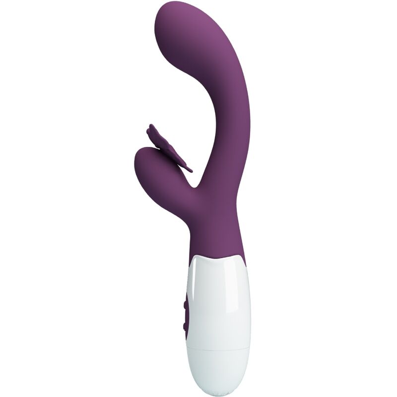 PRETTY LOVE – VIBRADOR COELHO BEIJO DE BORBOLETA E ESTIMULADOR DE PONTO G ROXO