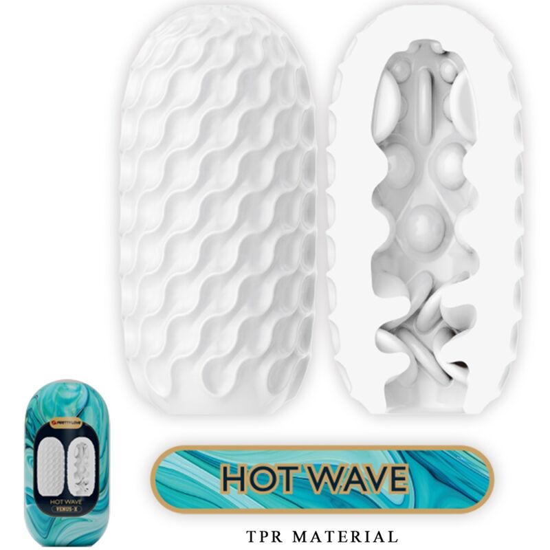 PRETTY LOVE – MASTURBADOR MASCULINO DE SILICONE HOT WAVE BRANCO