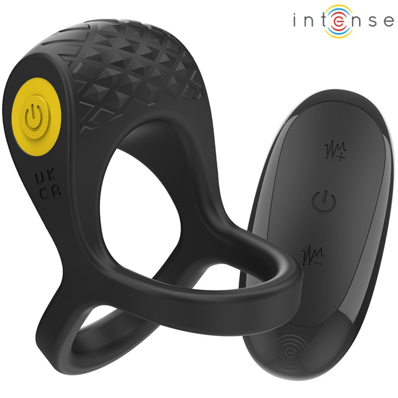 INTENSE – ALEX VIBRADOR ANEL DUPLO PARA PÊNIS 10 VIBRAÇÕES PRETO