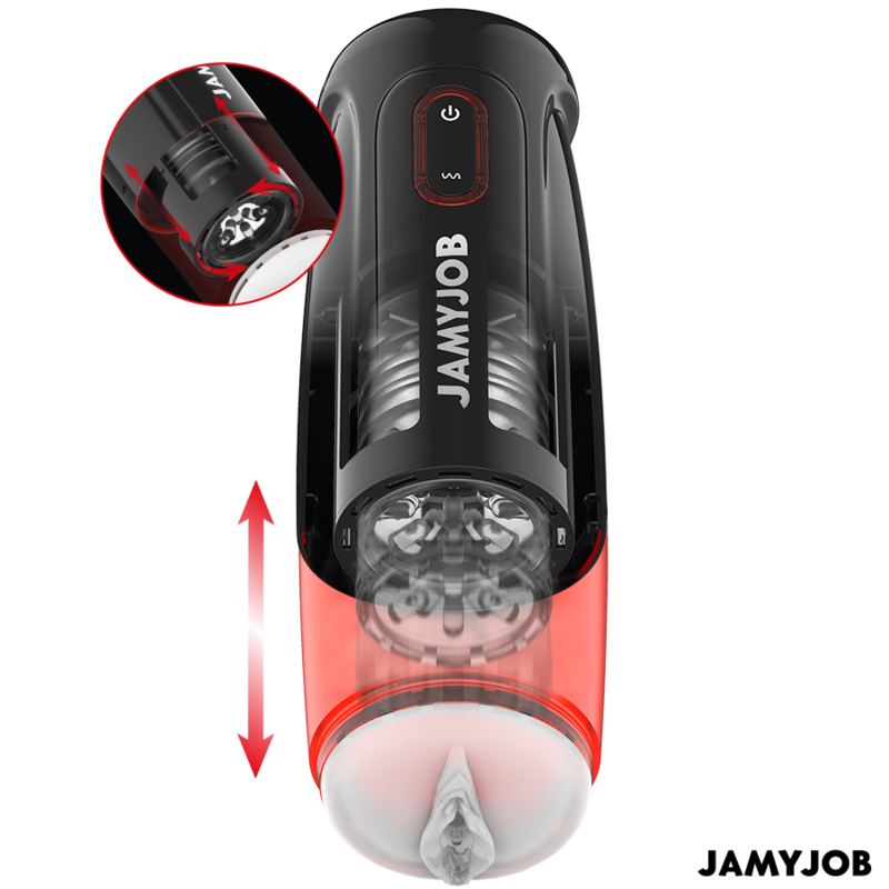 JAMYJOB – STORM MASTURBADOR VAGINAL AUTOMÁTICO COM 10 MODOS, ROTAÇÃO E EMPURRAR
