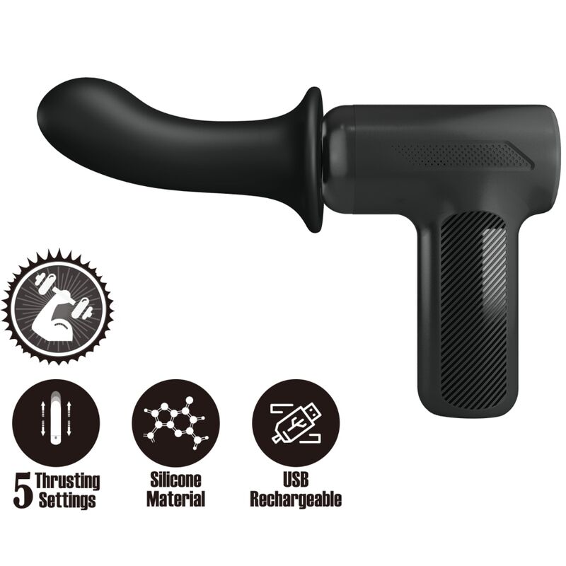 PRETTY LOVE – MASSAGEADOR DJ DOCTOR COM 5 CONFIGURAÇÕES PRETO