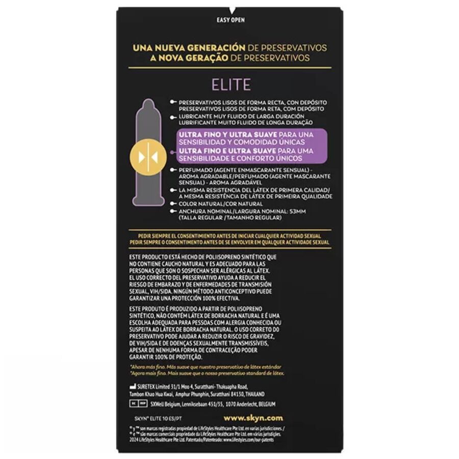 SKYN – CAMISINHAS ULTRAFINAS ELITE – 10 UNIDADES