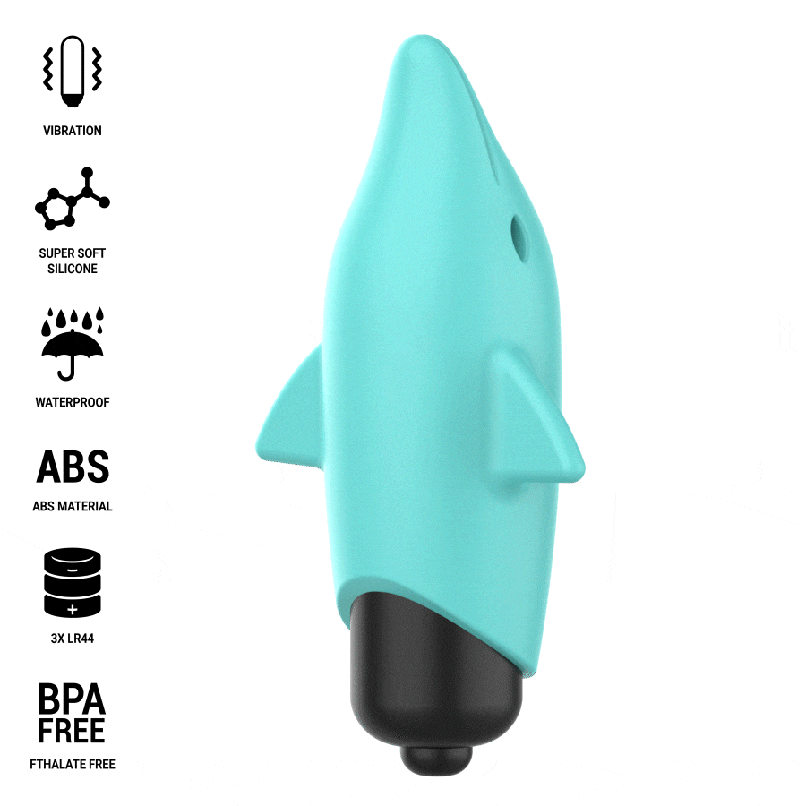 INTENSE – ECHO VIBRATING BULLET DOLPHIN BLUE 8 X 4,7 CM
