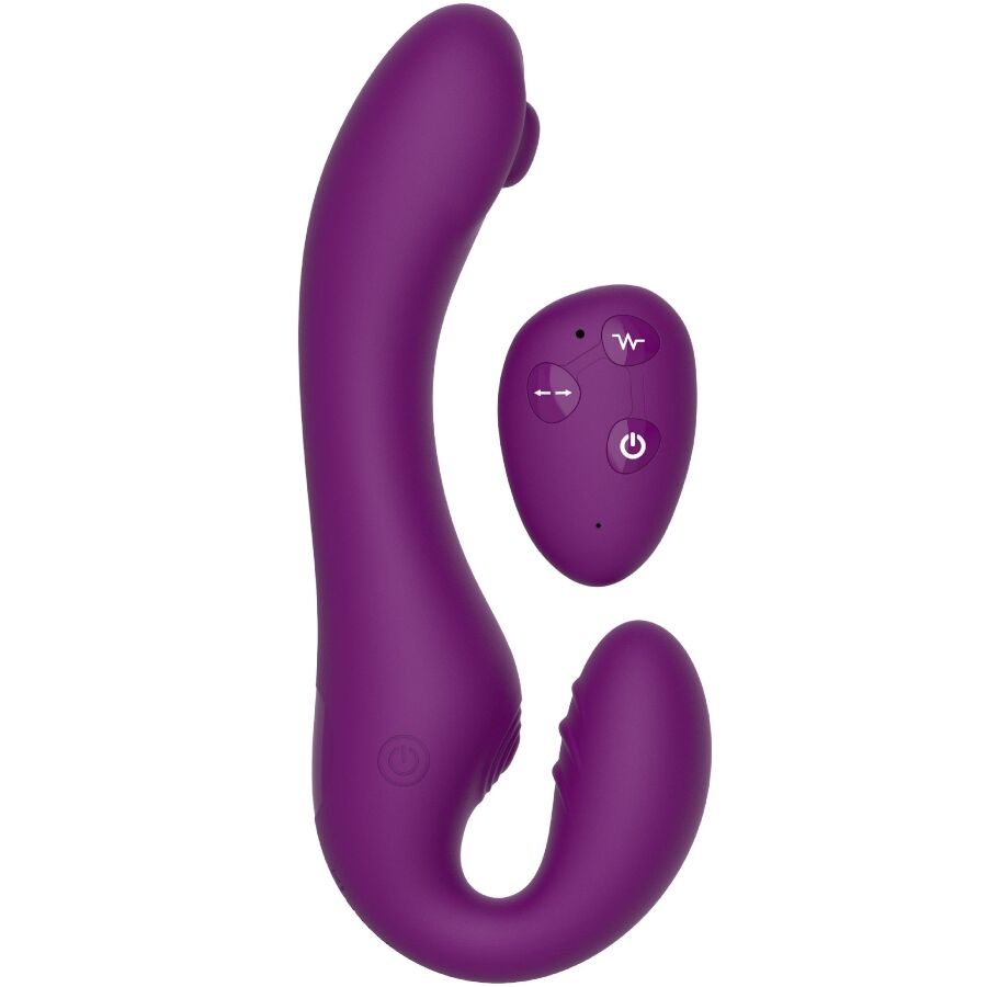 XOCOON – Vibrador 2 em 1 sem alças com controle remoto, roxo