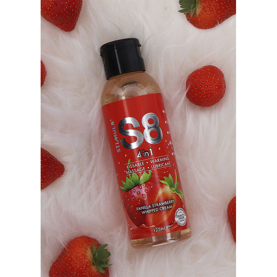 STIMUL8 – S8 4 EM 1 LUBRIFICANTE SOBREMESA DE MORANGO 125 ML