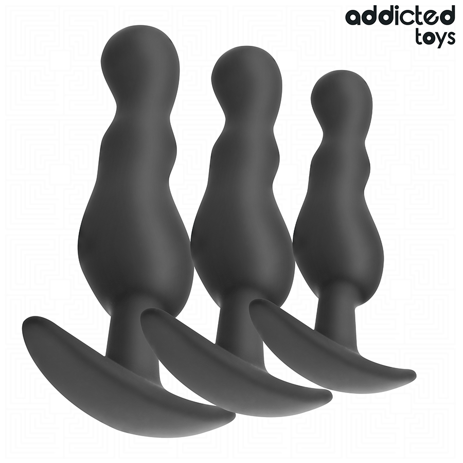 ADDICTED TOYS – CONJUNTO DE 3 PLUGS ANAL DE SILICONE MODELO 1