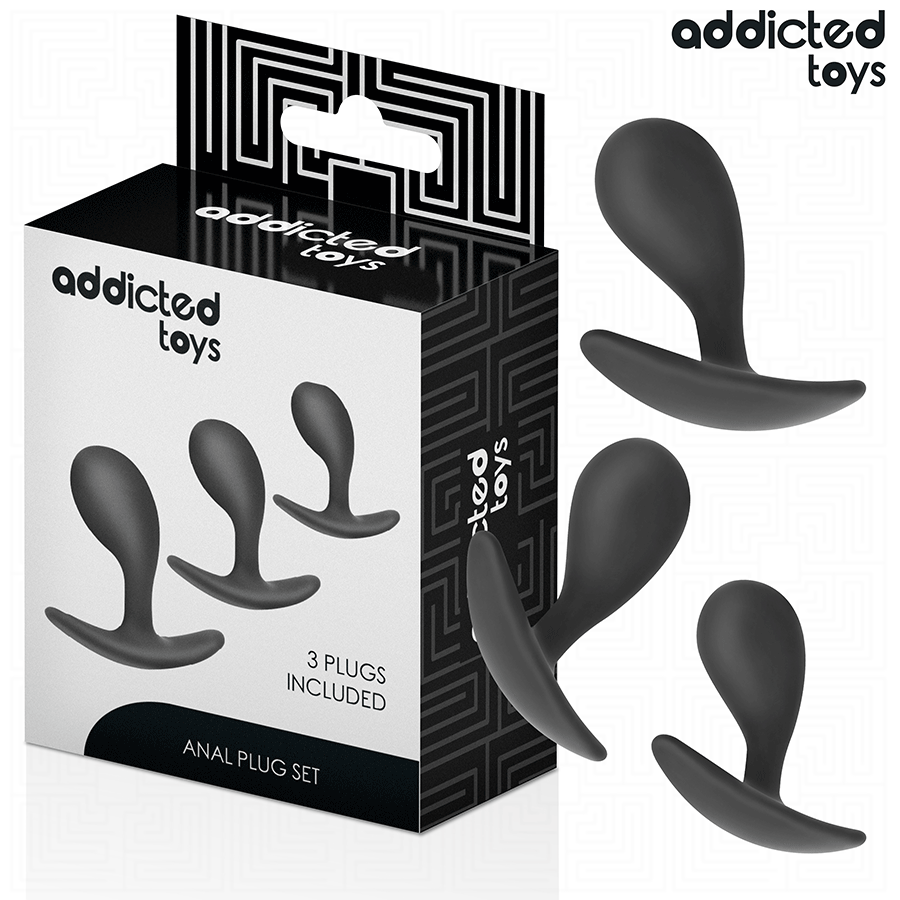 ADDICTED TOYS - CONJUNTO DE 3 PLUGS ANAL DE SILICONE MODELO 3