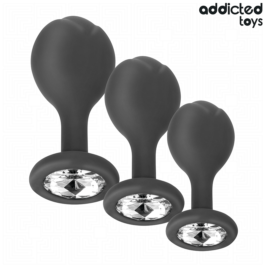 ADDICTED TOYS – CONJUNTO DE 3 PLUGS ANAL DE SILICONE COM JOIA