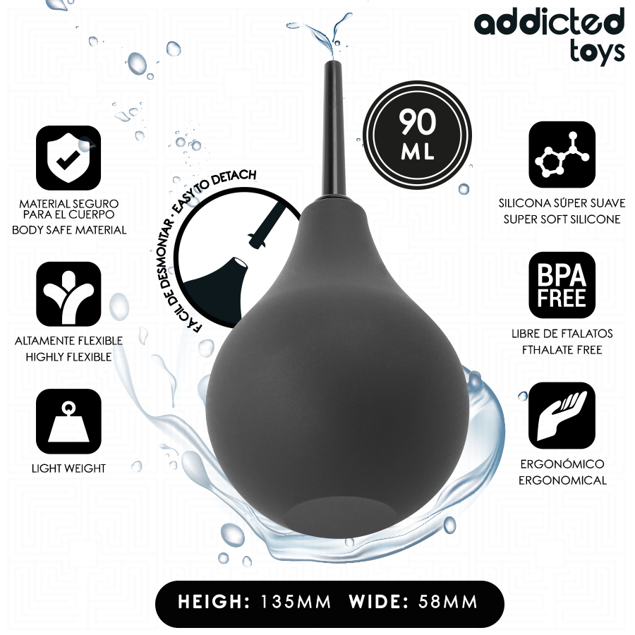 ADDICTED TOYS – LIMPADOR ANAL DE VIAGEM TAMANHO P 90 ML