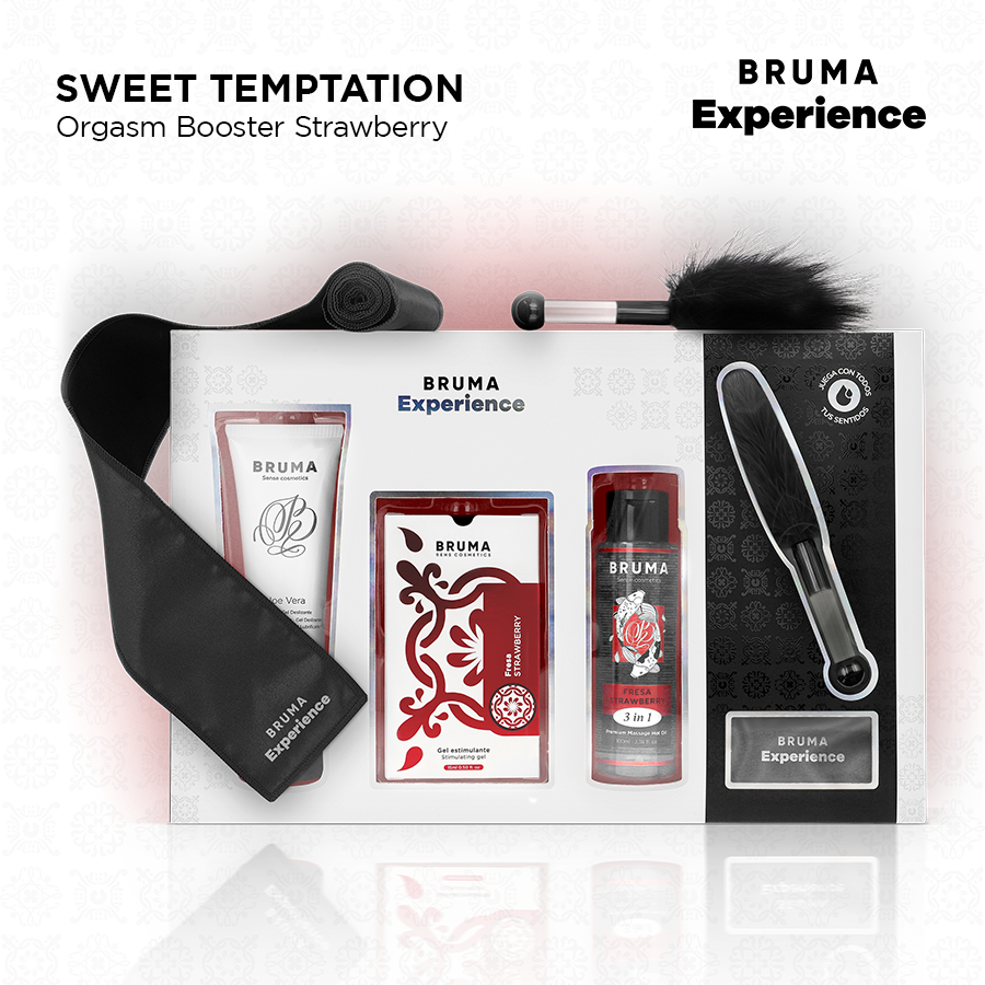 BRUMA XPERIENCE – KIT DE TENTAÇÃO DE MORANGO DOCE COM POTENCIALIZANTE DE ORGASMO