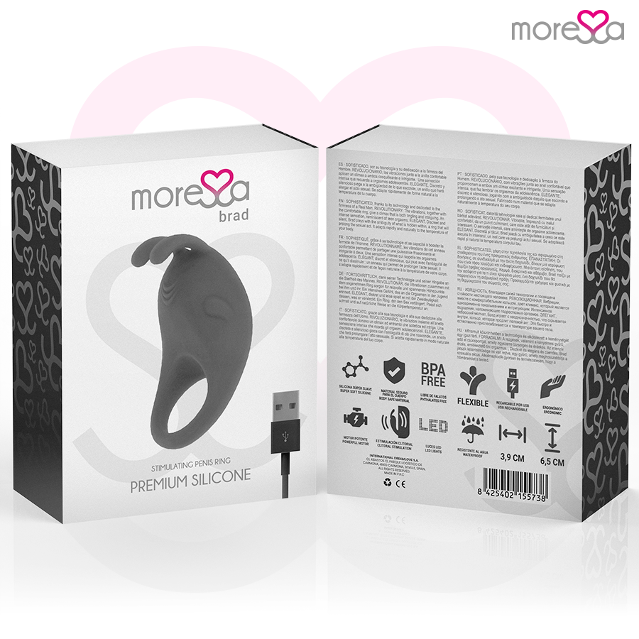 MORESSA - BRAD PREMIUM SILICONE RECARREGÁVEL PRETO - Image 7