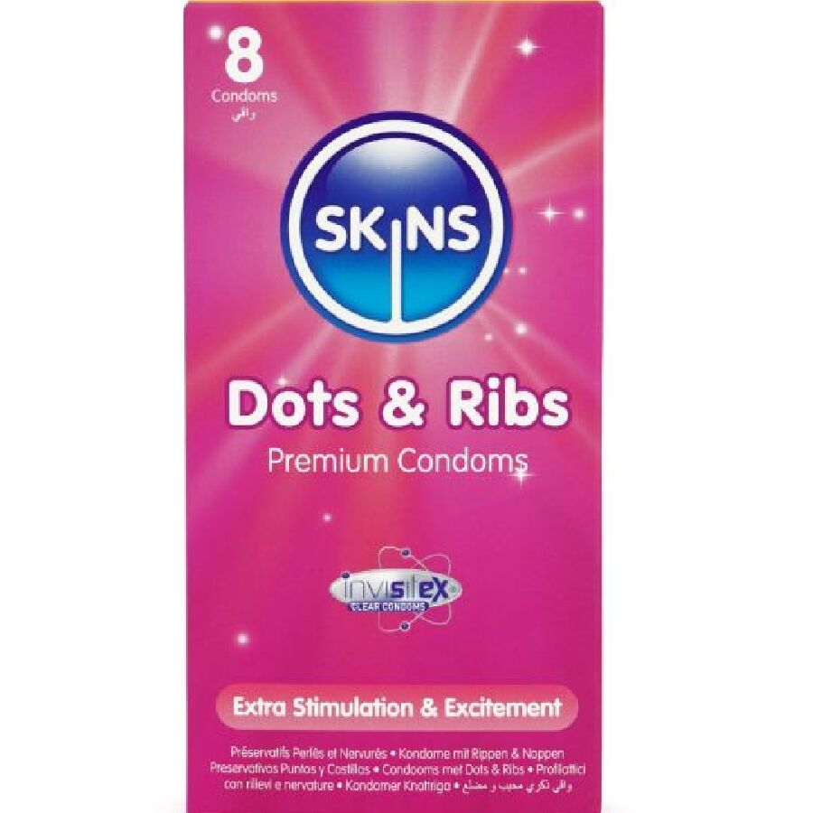 SKINS – DOTS & RIBES PREMIUM – PACOTE COM 8 UNIDADES