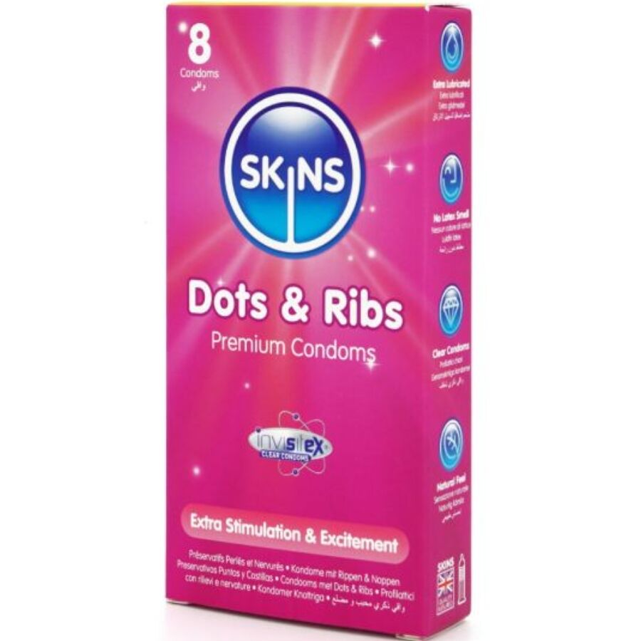 SKINS – DOTS & RIBES PREMIUM – PACOTE COM 8 UNIDADES