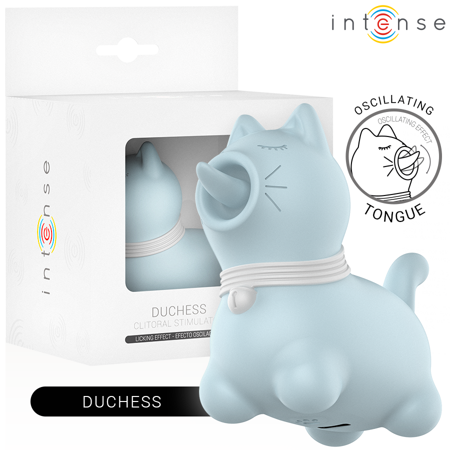 INTENSE - ESTIMULADOR DUQUESA COM LÍNGUA ROTATIVA 360º AZUL