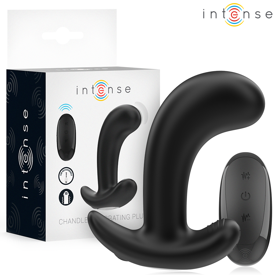 INTENSE – CHANDLER PLUG ANAL COM 10 VIBRAÇÕES PRETO E CONTROLE REMOTO