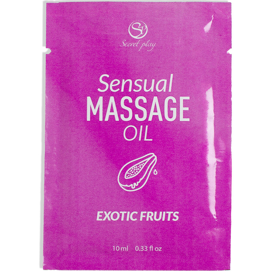 SECRETPLAY – ÓLEO DE MASSAGEM COM FRUTAS EXÓTICAS – DOSE ÚNICA – 10 ML